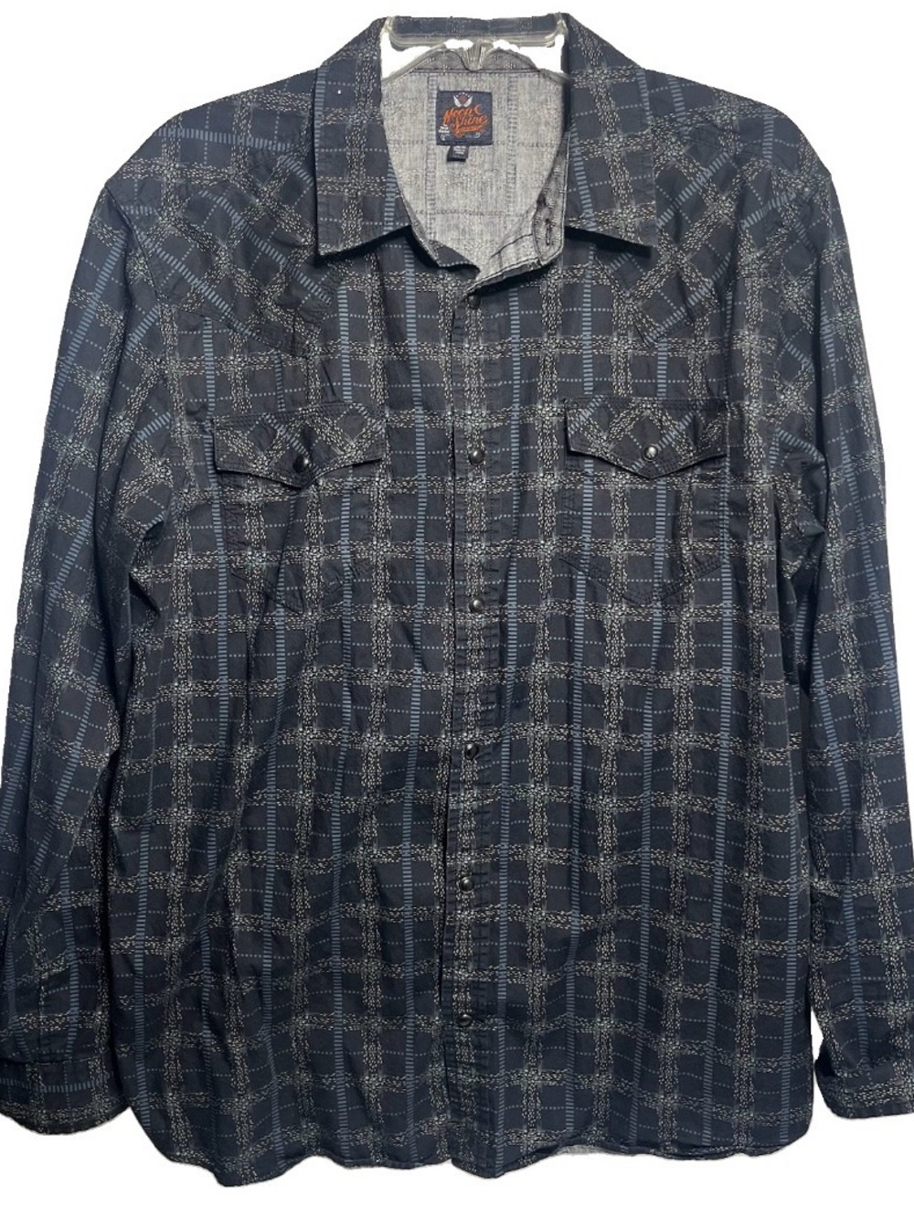 Moonshine Spirit Brad Paisley Mens Large Western Pearl Snap Shirt Gray Black XL